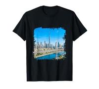 Dubai Skyline Burj Khalifa Modern City Landscape T-Shirt