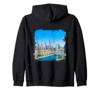 Dubai Skyline Burj Khalifa Modern City Landscape Zip Hoodie
