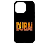 Dubai Skyline Burj Khalifa Skyscraper Inside Bold Letters Case for iPhone 15 Pro Max