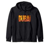 Dubai Skyline Burj Khalifa Skyscraper Inside Bold Letters Zip Hoodie