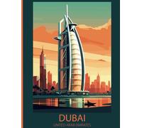 Dubai Skyline Majesty Notebook - Burj Al Arab and Urban Elegance, 8.5 x 11 College Ruled, 110 Pages: UAE journal - composition book