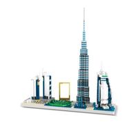 Dubai Skyline Skyline Micro Building Block Set, 1940 PCS Architecture Micro Bricks Model, Creative MOC Construction Building Block Kit, Not Compatible with Major Brands