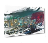 Dubai Skyline United Arab Emirates V2 Canvas Print | Gallery Wrapped 30mm Frame Wall Art | 30x20 inches | Ready to Hang | Modern Cityscape Picture | Living Room Bedroom Lounge Office