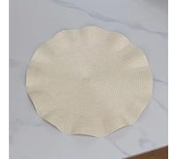 Dubai Style Round Table Mats Set of 4 - Elegant Heat-Resistant Placemats for Dining Table, Stylish Round Place Mats for Kitchen, Home & Party Décor (Beige)