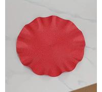 Dubai Style Round Table Mats Set of 4 - Elegant Heat-Resistant Placemats for Dining Table, Stylish Round Place Mats for Kitchen, Home & Party Décor, 30x30cm (Royal Red)