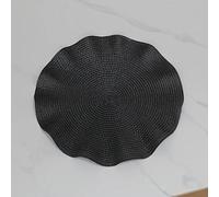 Dubai Style Round Table Mats Set of 4 - Elegant Heat-Resistant Placemats for Dining Table, Stylish Round Place Mats for Kitchen, Home & Party Décor, 30x30cm (Black)