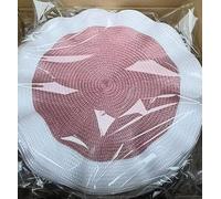 Dubai Style Round Table Mats Set of 4 - Elegant Heat-Resistant Placemats for Dining Table, Stylish Round Place Mats for Kitchen, Home & Party Décor (White Pink)