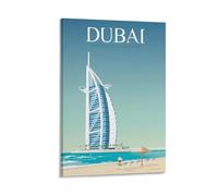 Dubai Tower of The Arabs Vintage Travel Poster Canvas Art Picture Wall Decor Art Painting Posters Modern Family Decorative Posters 12x18inch(30x45cm)