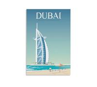 Dubai Tower of The Arabs Vintage Travel Poster Canvas Art Picture Wall Decor Art Painting Posters Modern Family Decorative Posters 16x24inch(40x60cm)