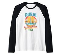 Dubai Travel Adventure Family Trip Camels Palm Raglan Baseball Tee