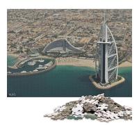 Dubai Travel Emirates City Puzzle for Adults And Teenagers 1000 Pieces Puzzle for Adults For Family Fun & Game Night 1000pcs (75x50cm)
