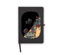 Dubai UAE City Map Traveler Notebook, Blank Pages, Faux Leather Cover, Planner, Journal, Workbook