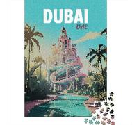 Dubai UAE Mosaic Art 1000 Piece Jigsaw Puzzle, 38x26cm/1000pcs, for Adults, Quiet Home Activity, Weekend Downtime And Puzzle Lovers