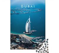 Dubai UAE Travel Puzzle 1000 Pieces, Global Monument Landscape, Screen-Free Fun, Interlocking Paper Pieces, Birthday Gift for Adults, 52x38cm/1000pcs