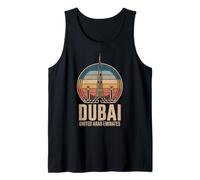 Dubai United Arab Emirates, Retro UAE Sunset and Skyline Tank Top