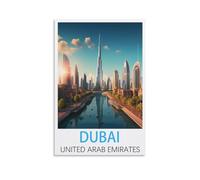Dubai United Arab Emirates Vintage Travel Poster 24x36inch(60x90cm) Canvas Art Poster And Wall Art Picture Print Bedroom Decor