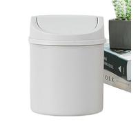 Dubbulon 1/3 Desktop Trash Can - Desk Bin With Lid | Portable Small Dustbin | P Lastic Desktop Trash Bin | Small Trash Can With Lid | Modern Desk Waste Bin For Bathroom Vanity, Desktop, Tabletop