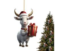 Dubbulon 2D Acrylic Animal Ornaments - Cute Cartoon Goat Ornament | Goat Decor Bag Pendants | Cute Goat Tree Ornaments | Decoration Pendant For Animal Lovers