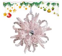 Dubbulon Angel Ornaments - Christmas Tree Bows - Sparkling Snowflake Pendant for Patio Ceiling Wall Front Door Nursery Backyard Fence Garden Tree