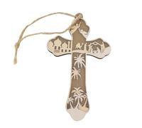 Dubbulon Christian Christmas Ornaments,Wooden Pendant | 2D Nativity Christian Christmas Decorations | for Advent Season Church Home Worship Holidays Family Traditions Collecting Easter