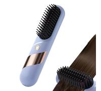 Dubbulon Cordless Hair Straightener Brush | Fast Heating LED Display 4 Temp Settings | Cordless Hair Straightener - for Travel Home Business Trip, Office Workers Students