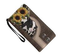 Dubbulon Cow Print Wallets for Women Strap, Cute Wallet Women Cow Print, Money Organizer Soft Cash Pouch & Coin Purse for Workplace