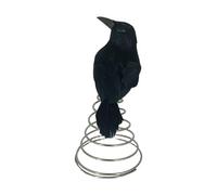 Dubbulon Crow Figurine, Miniature Christmas Treetops Ornaments Black Crow, Artificial Birds Model Decoration for Hunting Lawn Outdoor Porch Yard Pool Indoor Patio