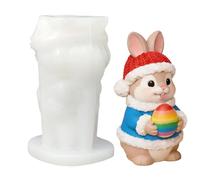 Dubbulon Easter Bunny Silicone Mold - Reusable Easy Release Figurine - Silicone Easter Egg Mold,for Aromatherapy Home Decoration Holiday Birthday Offices Room Desktop Weekday School