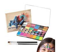 Dubbulon Face Painting Kit | 42 Colors Water Based Paint with Brushes,Professional Makeup Facepaint for Christmas Party Carnival School Events Halloween Festivals Birthday Stage Performance