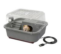Dubbulon Heating Hamster Cage, Small Animals Winter House, Small Animal Cage Heated Hamster Habitat, for Balcony Classroom Apartment Chinchilla Squirrel Gerbil Calming Resting