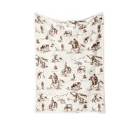 Dubbulon Horse Baby Blanket - Western Cowboy Nursery Decor - Rustic Tapestry Vintage Soft Bedding for Patio Apartment Car Picnic Kitchen Farmhouse Bench Travel Outdoor Park Beach