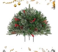 Dubbulon Outdoor Christmas Tree Urn Filler - Christmas Porch Decorations Outdoor - Sparkling Light Branches Ornaments for Cemetery Winter Front Nativity Table Yard Pathway Outside Porch Fall