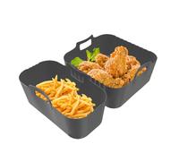 Dubbulon Silicone Air Fryer Liners | Air Fryer Silicone Basket | Non-Stick Removable Reusable Tray Inserts Safe for Meat Vegetable Cooking Oven Snack Storage Home Kitchen Restaurant Picnic