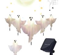 Dubbulon Solar Pathway Lights - Halloween Ghost Solar Landscape Path Lights - Boost Party Atmosphere Spooky Decoration for Walkway Patio Lawn Yard Porch Driveway