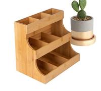 Dubbulon Tea Holder Organizer,Tea Bag Organizer Storage Holder | Wooden 3 Tiers Station Rack for Display Countertop Men Women Chest Workplace Kitchen Home Pantry