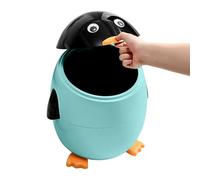 Dubbulon Trash Can with Lid,Desk Garbage Penguin Shaped Can | Animal Waste Basket Compact for Home Bathroom Car Kitchen Tabletop Under Desk