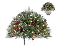 Dubbulon Urn Filler, Christmas Porch Decorations Outdoor, Sparkling Light Branches Ornaments for Cemetery Winter Front Nativity Table Yard Pathway Outside Porch Fall