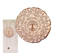 Dubbulon Wheel Of The Year Wood Sign - Pagan Witch Sign | Vintage Handmade Celestial Sign For Wiccan Holidays | Wooden Round Ornament | Wooden Altar Celestial Sign, Decor Holdes