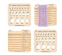 Dubbulon Yarn Gauge Tool | Needle Gauge Knitting Wooden Knit Measure Size Ruler | Yarn Measuring Tools Crochet Accessories for Women, Men, Boys, Girls