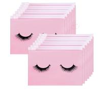 DuBeauty 50pcs EVA Eyelash Aftercare Bags with Zipper Size 7 X 5 inches Toiletry Makeup Pouch Cosmetic Travel Beauty Tool Packaging Eye Lash Extension Supplies, Black, Pink