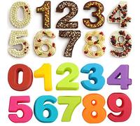 Dubens 10 pieces (numbers 0-9) silicone cake mould set, large number baking moulds, kitchen baking silicone mould, for birthday, wedding, anniversary, chocolate, ice cube, cookies, cakes