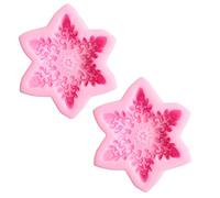 DUBENS 2 Pieces 3D Snowflake Star Silicone Chocolate Mould Heart Love Soap Mould Candle Polymer Clay Moulds Craft DIY Moulds Soap Base Tool