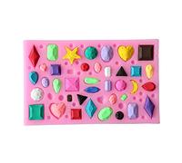 DUBENS 3D Gemstone Gemstone Jewel Shape Silicone Moulds Handmade Chocolate Mould, Fondant Cake Decoration Sugar Craft Tools Baking Tools