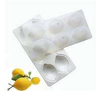 DUBENS 3D Lemon Shape Silicone Baking Mould - 6 Cavity for Brownies, Mousse, Cakes and French Desserts - Decoration Tools