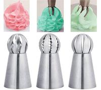 DUBENS 3pcs Russian 304 Stainless Steel Pastry Pipe Cream Icing Peaceful Nozzles Kit, Festival Biscuits Flowers Pastry Baking Tools for Pastry Cupcakes Cake Cookies Decorating