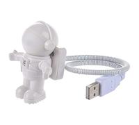 DUBENS Astronaut Spaceman Astro Torch Adjustable USB Powered LED Adjustable Bedside Desk Light Bedside Lamp Night Light for Computer Laptop PC Notebook (White)