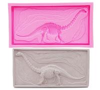 DUBENS Dinosaur Fossil Skim Cake Silicone Mould Embossed Printed Cake Dessert Decorative Mould Technology Mould Chocolate DIY Bakery Tools