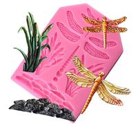DUBENS Dragonfly Grass Cake Border Decoration Silicone Mould Cupcake Topper Fondant Cake Decorating Tools Candy Chocolate Gumpaste Moulds