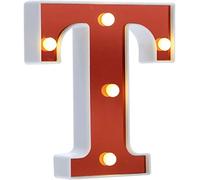DUBENS Illuminated Number Letter LED Light, Creative Night Lights, LED Illuminated English Letters, Alphabet Numbers Lamp, Red Decoration Lights, Battery Operated (T)