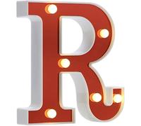 DUBENS Illuminated Number Letter LED Light, Creative Night Lights, LED Illuminated English Letters, Alphabet Numbers Lamp, Red Decoration Lights, Battery Operated (R)
